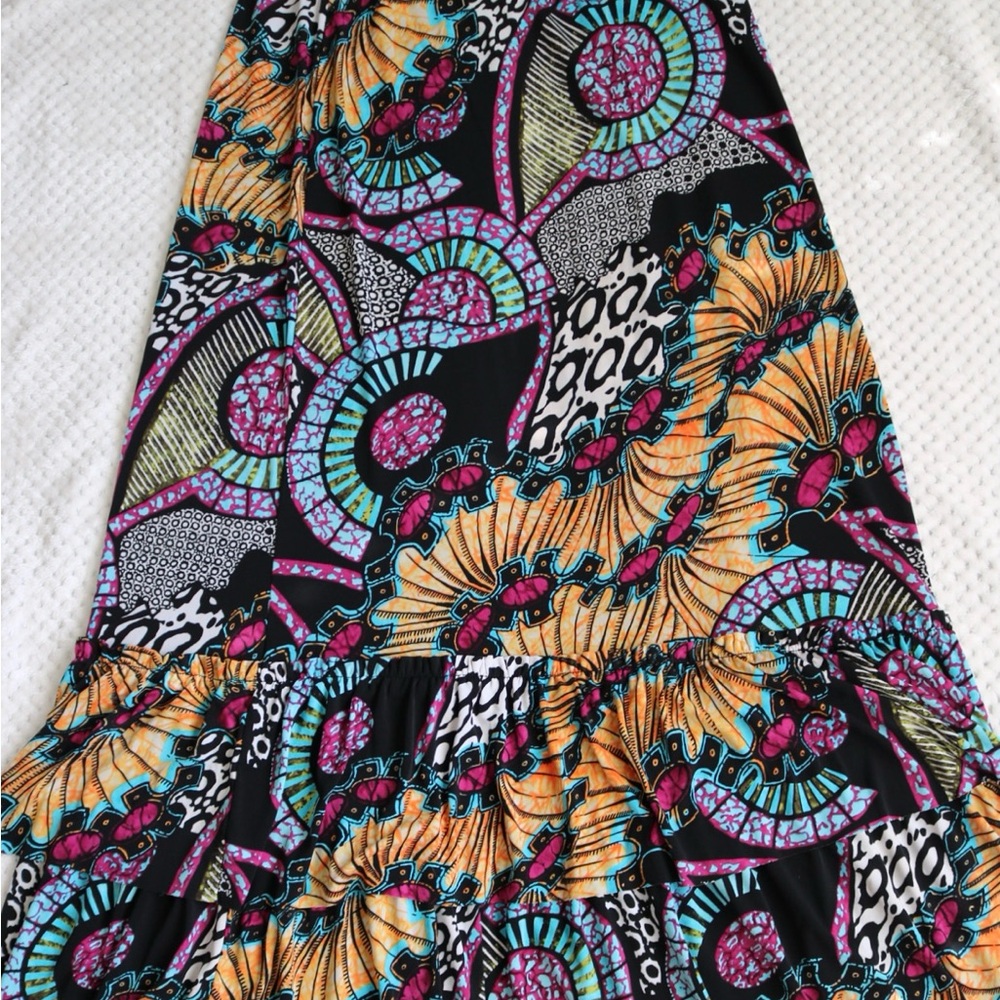 Bisou Bisou Colorful Patterned Maxi Skirt